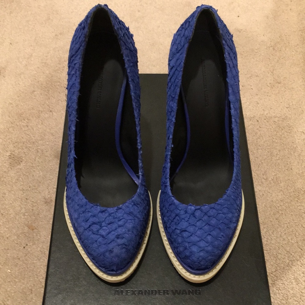 Alexander Wang cobalt blue heels